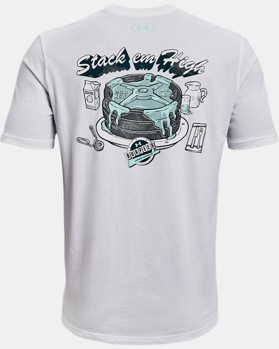 男士UA Stack 'Em High短袖T恤, White, pdpMainDesktop image number 4